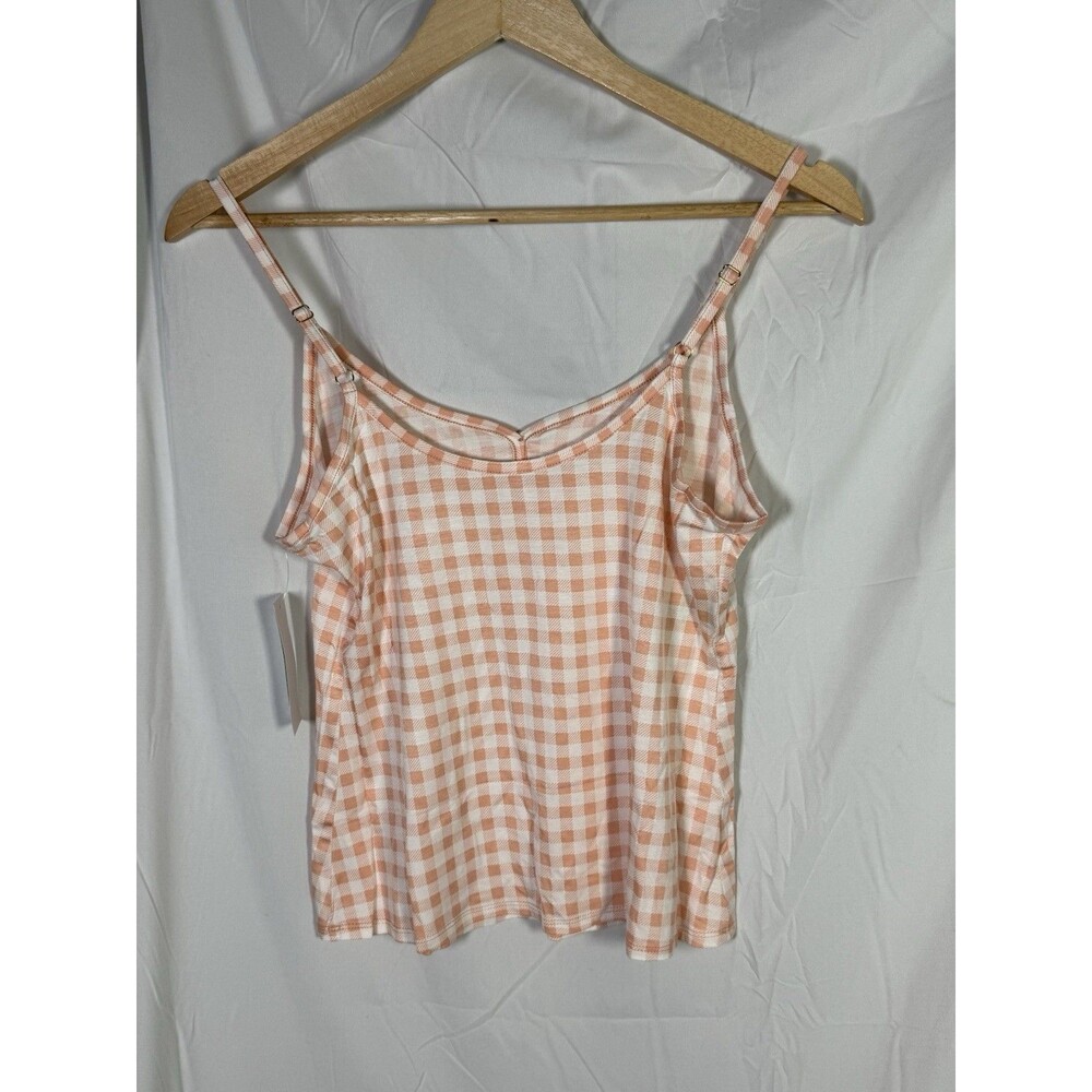 Honeydew Lovely Morning PJ Set Color Apricot Gingham Large 2 P-Set MSRP $50
